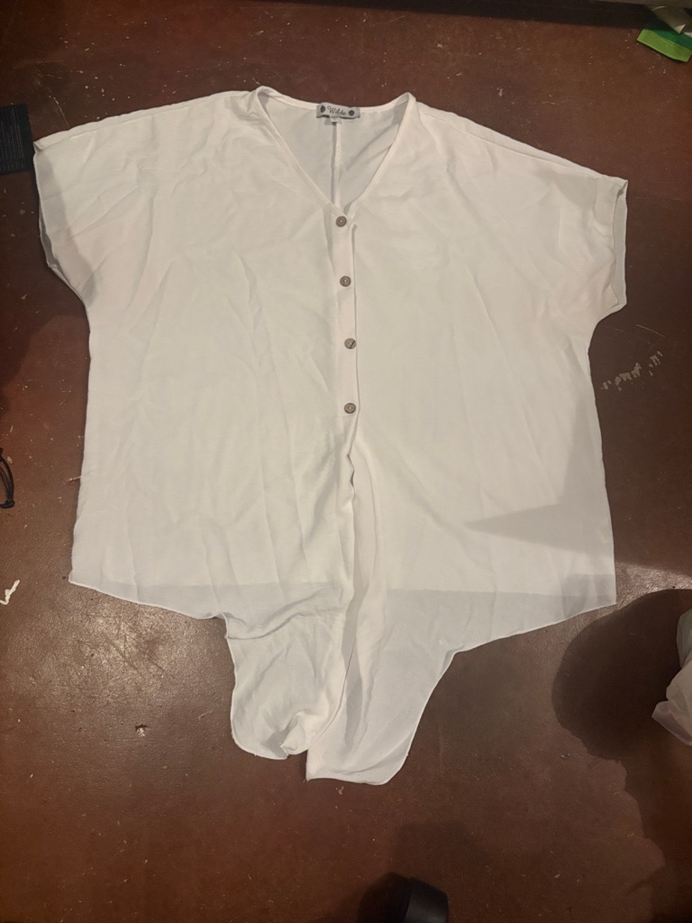 Lightweight White Button-Front Women's Top